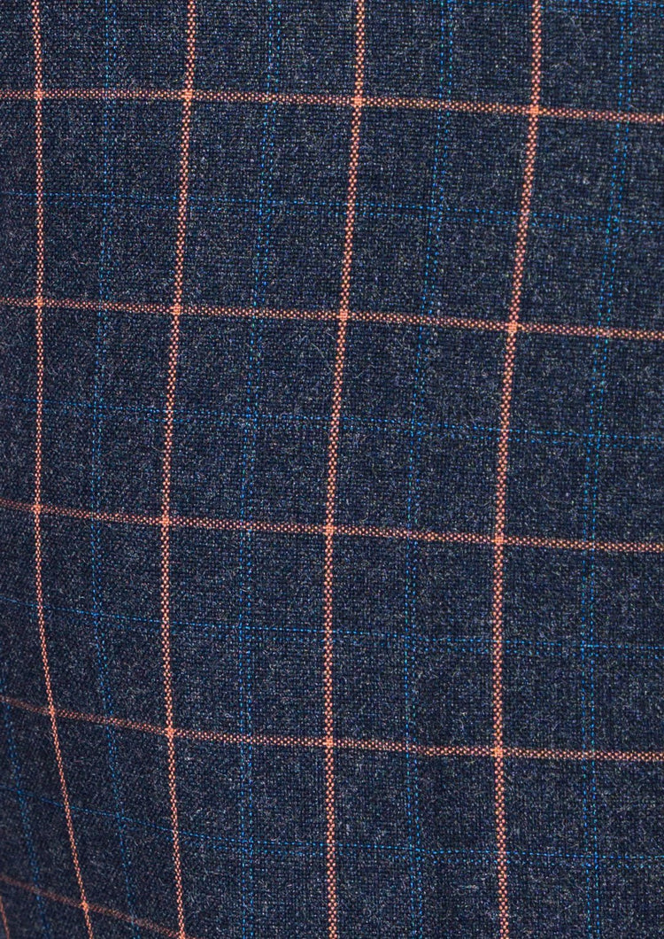 Bryant Spruce Blue Flannel Windowpane Suit - SARTORO