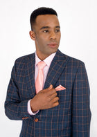 Bryant Spruce Blue Flannel Windowpane Suit - SARTORO311