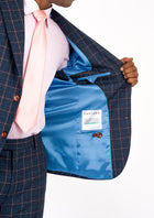Bryant Spruce Blue Flannel Windowpane Suit - SARTORO243