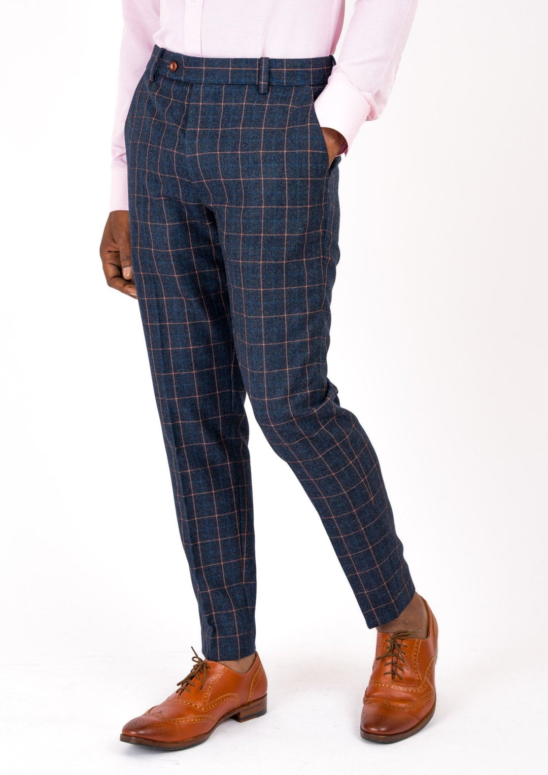 Bryant Spruce Blue Flannel Windowpane Suit - SARTORO