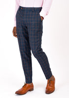 Bryant Spruce Blue Flannel Windowpane Suit - SARTORO894