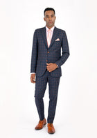 Bryant Spruce Blue Flannel Windowpane Suit - SARTORO721
