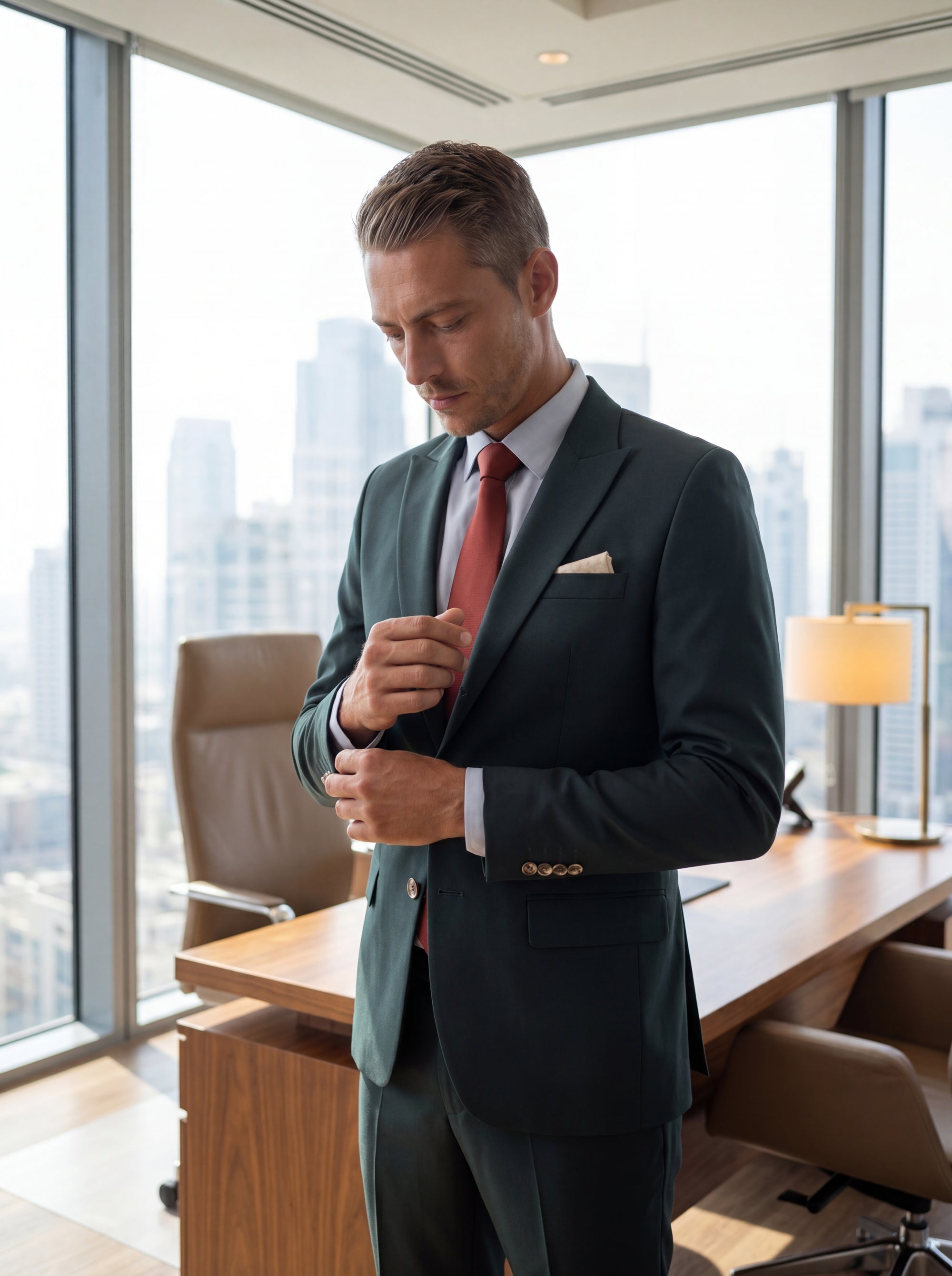 bryant-vintage-green-twill-suit-executive-office581