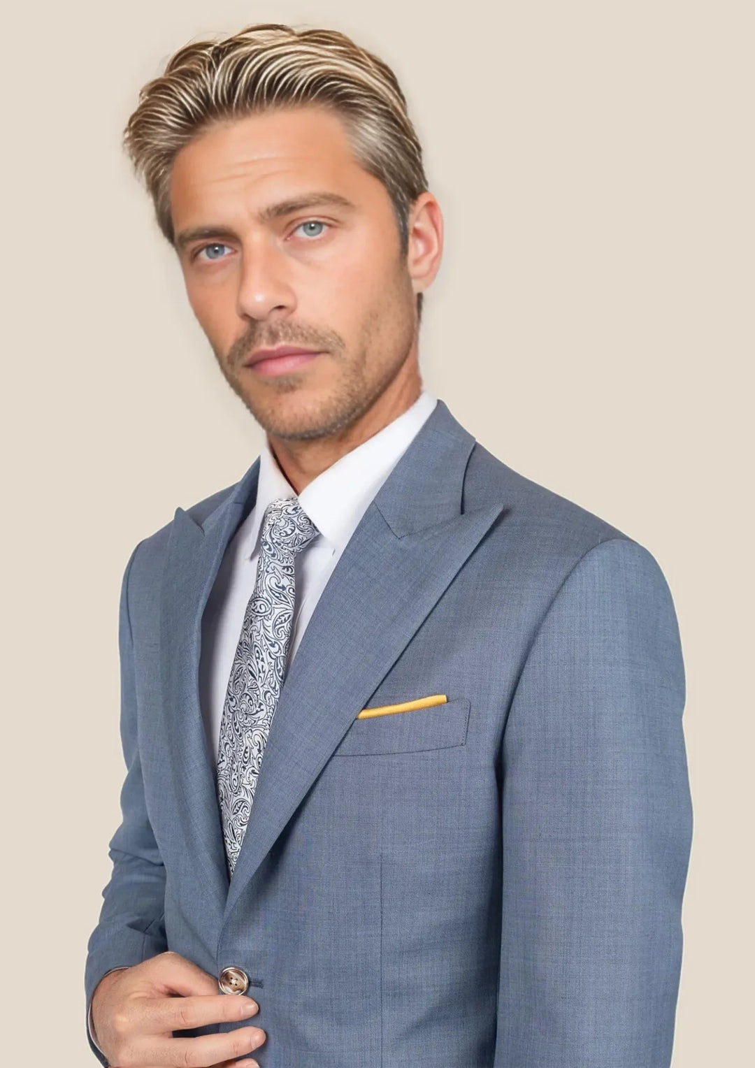 Bryant Vista Blue Sharkskin Jacket - SARTORO