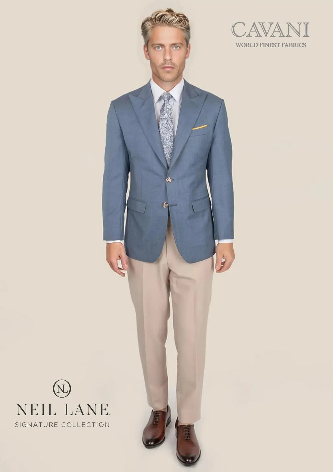 Bryant Vista Blue Sharkskin Jacket - SARTORO