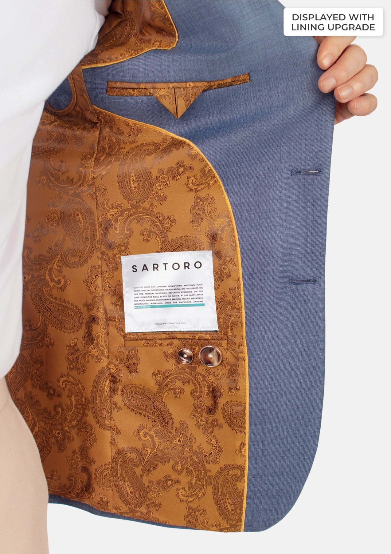 Bryant Vista Blue Sharkskin Jacket - SARTORO267