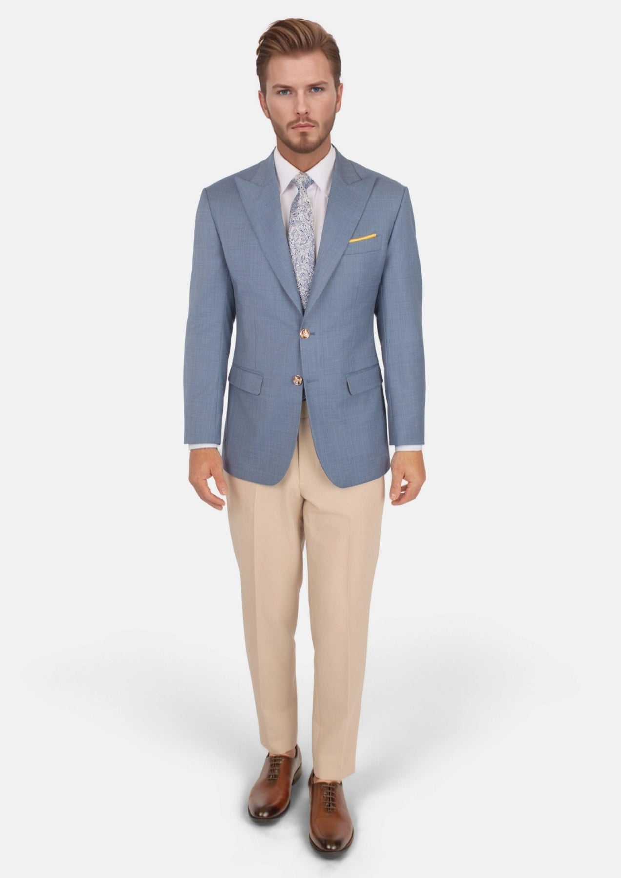 Bryant Vista Blue Sharkskin Jacket - SARTORO803
