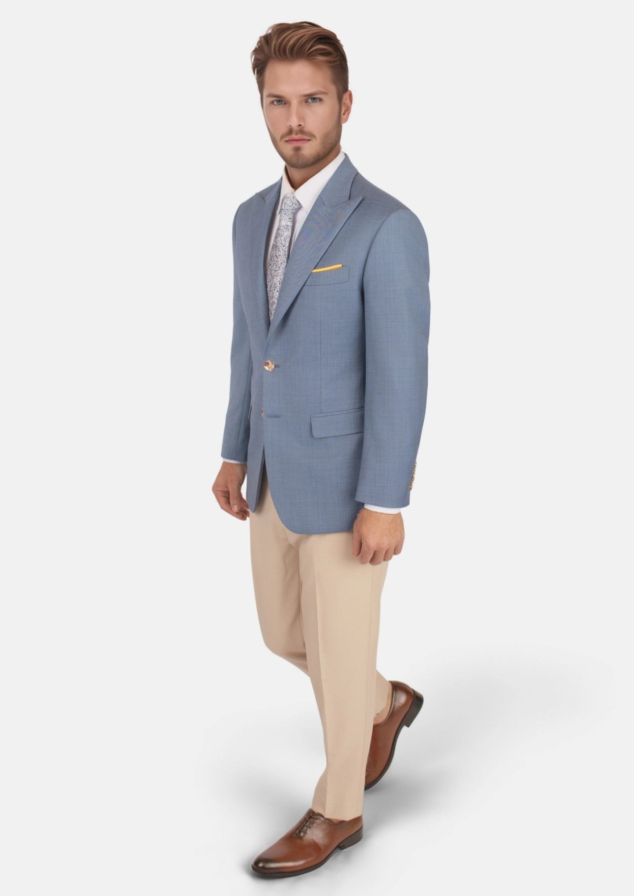 Bryant Vista Blue Sharkskin Jacket - SARTORO492