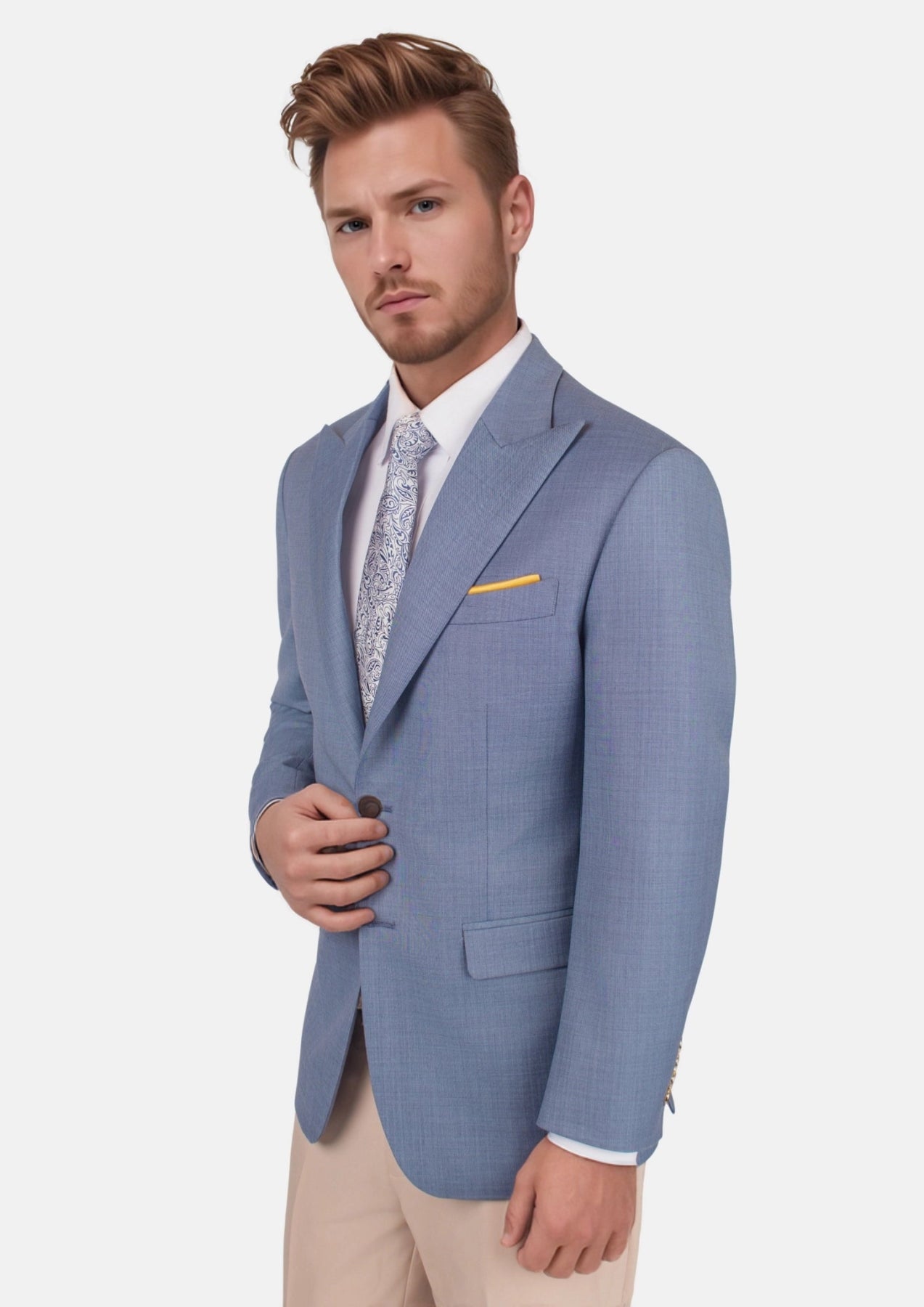 Bryant Vista Blue Sharkskin Jacket - SARTORO622