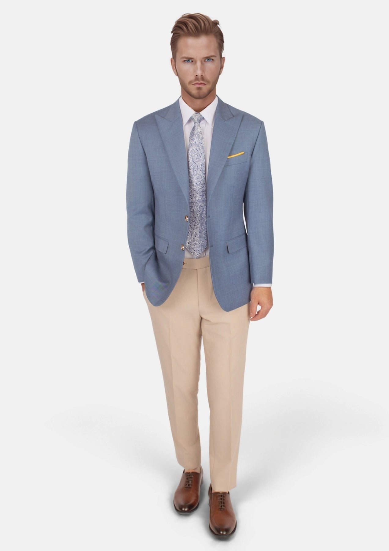 Bryant Vista Blue Sharkskin Jacket - SARTORO944