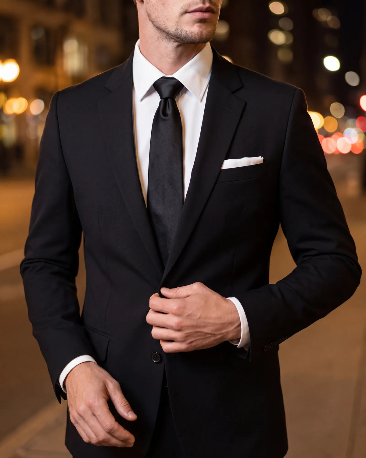 Heading out after dark? That is when a black suit looks right, not at a Tuesday morning meeting.