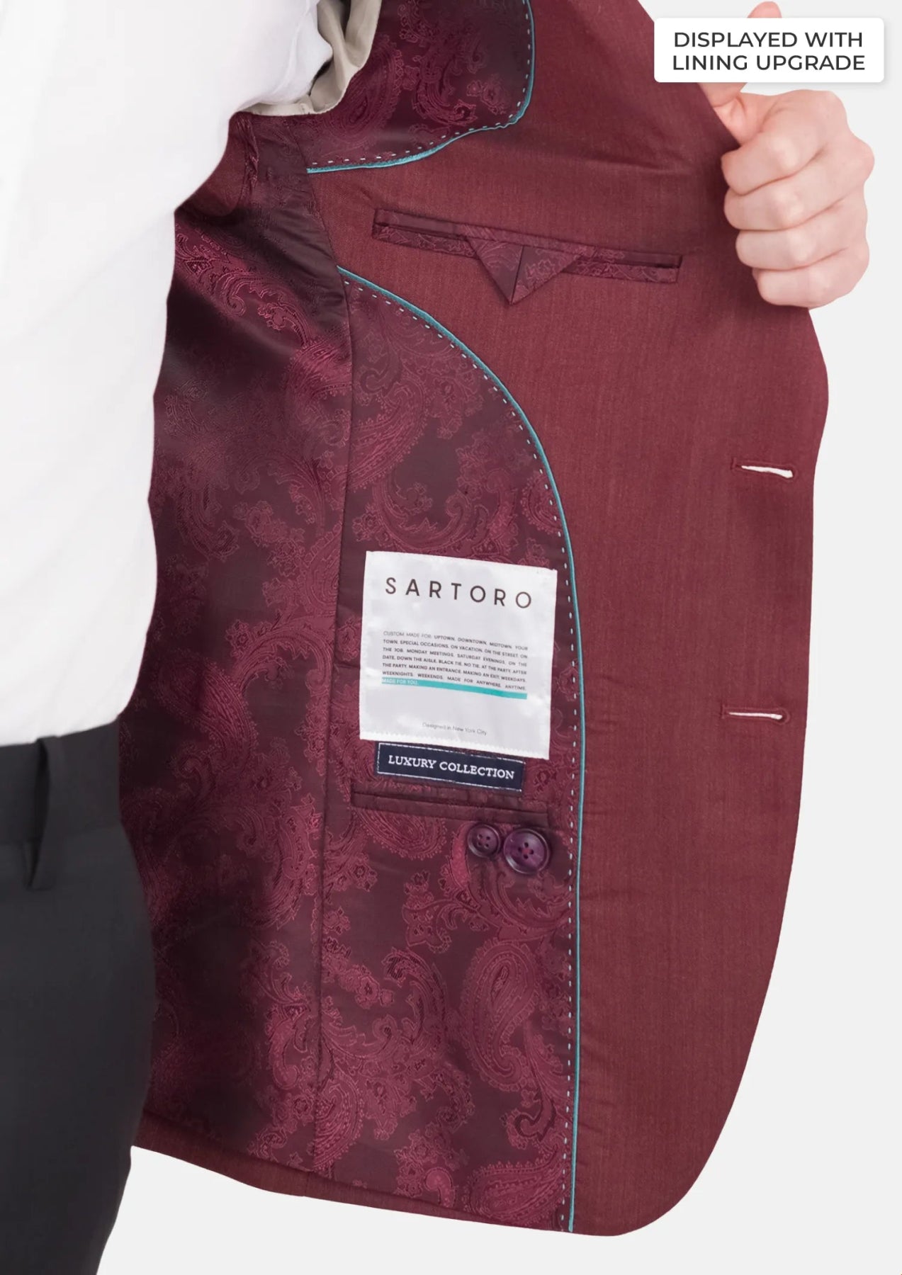 Burgundy Herringbone Ellis Jacket - SARTORO