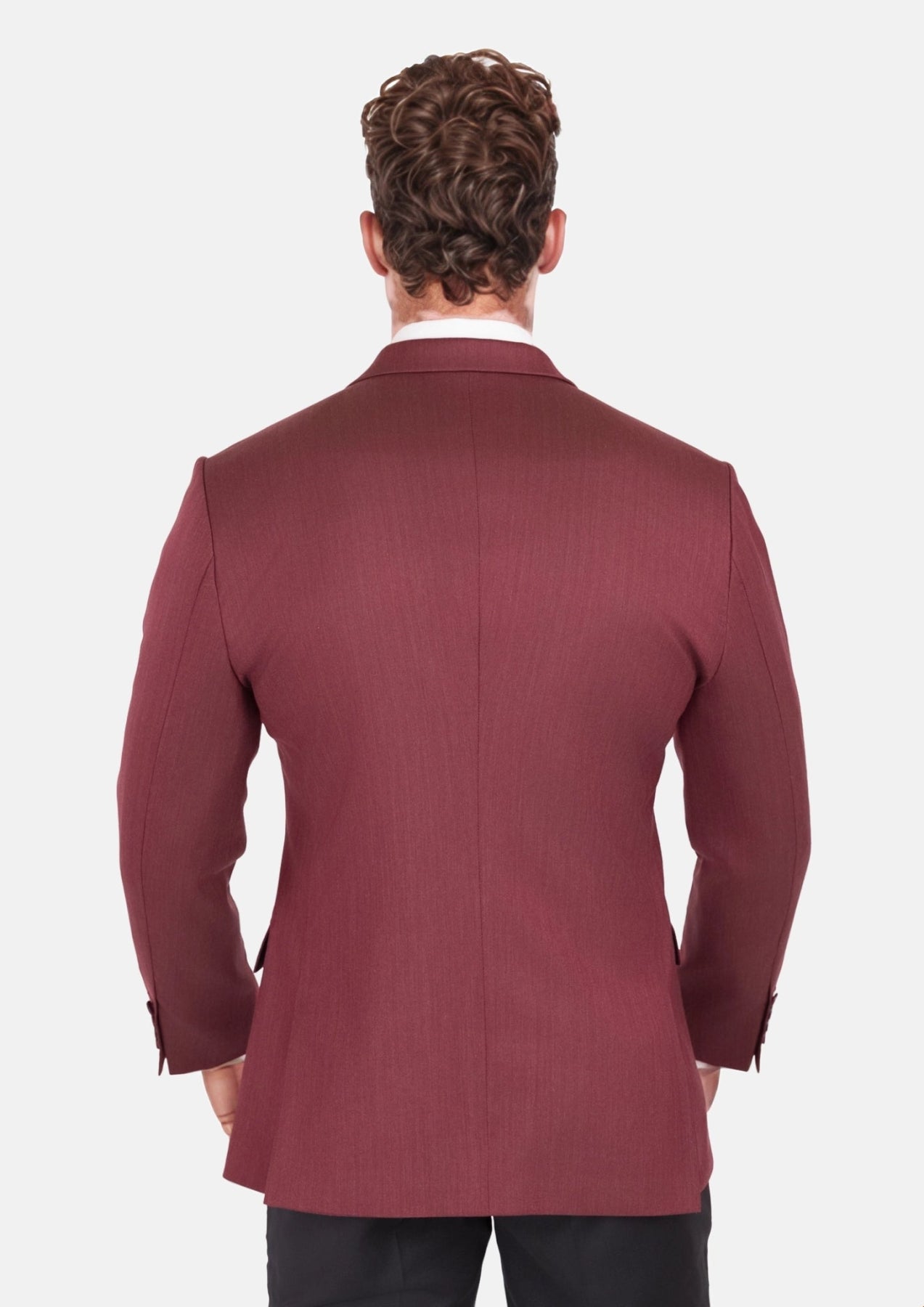 Burgundy Herringbone Ellis Jacket - SARTORO