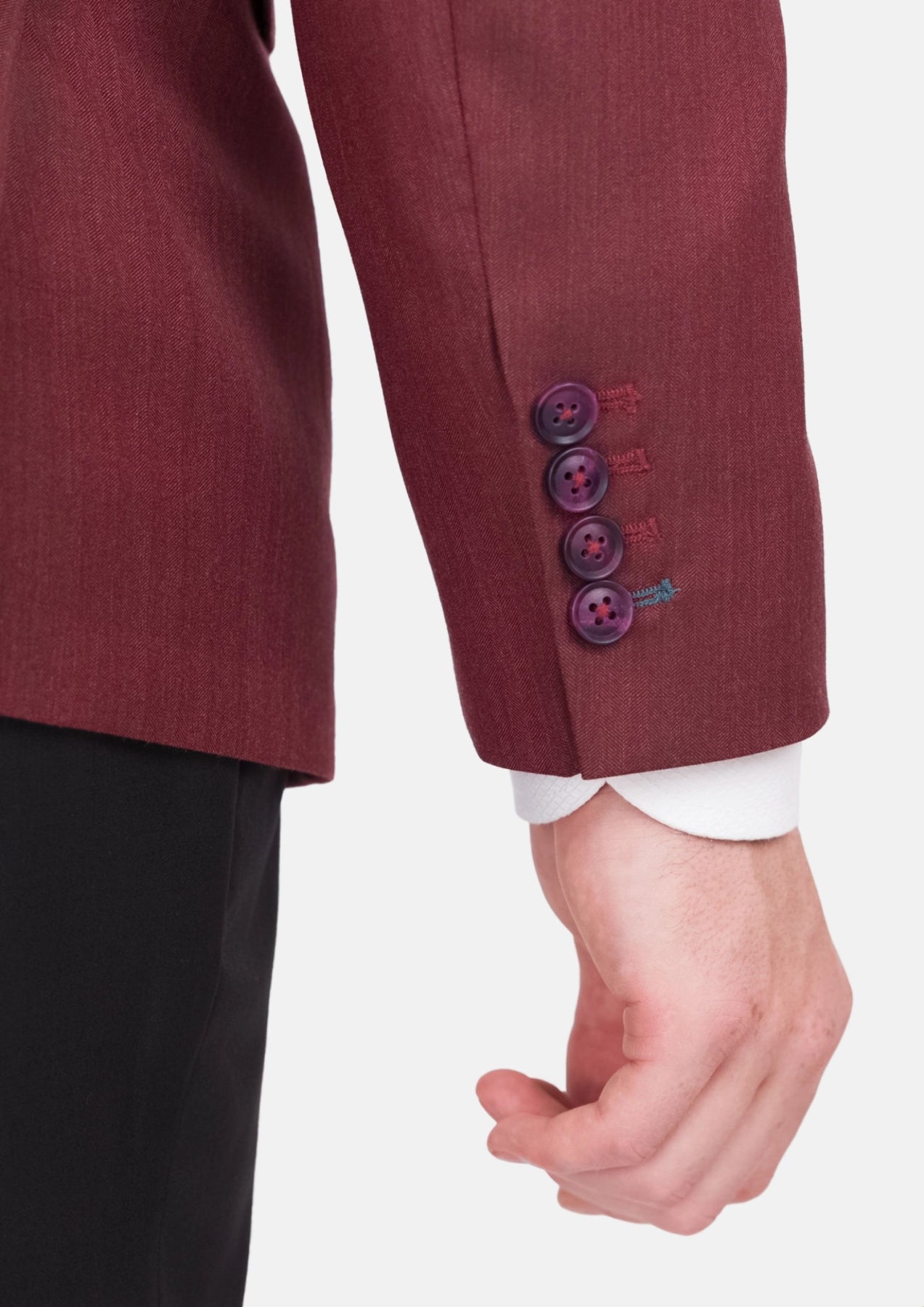 Burgundy Herringbone Ellis Jacket - SARTORO