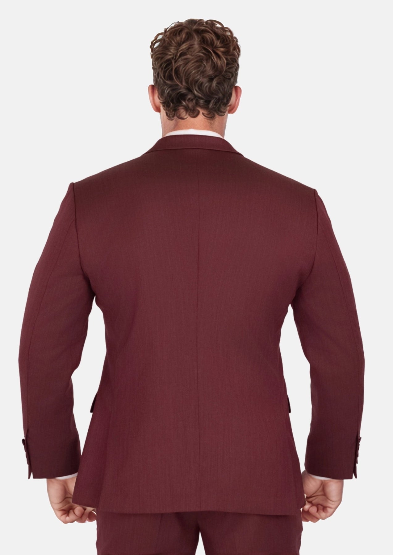 Burgundy Herringbone Ellis Suit - SARTORO