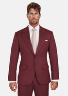 Burgundy Herringbone Ellis Suit - SARTORO796