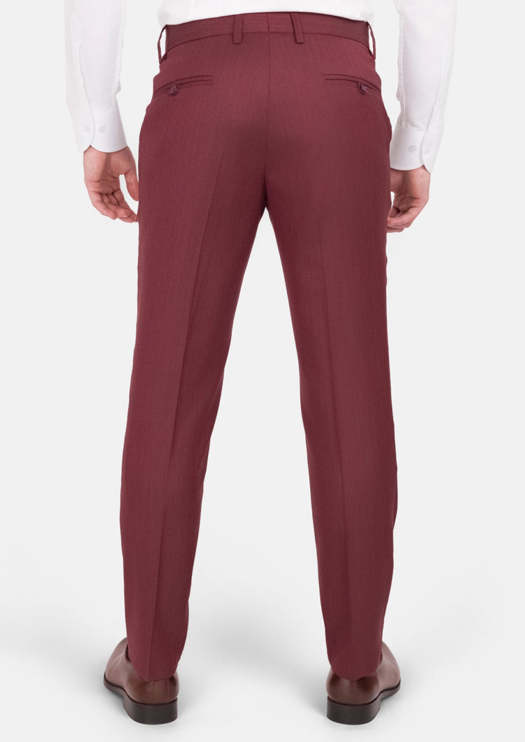 Burgundy Herringbone Pants - SARTORO411