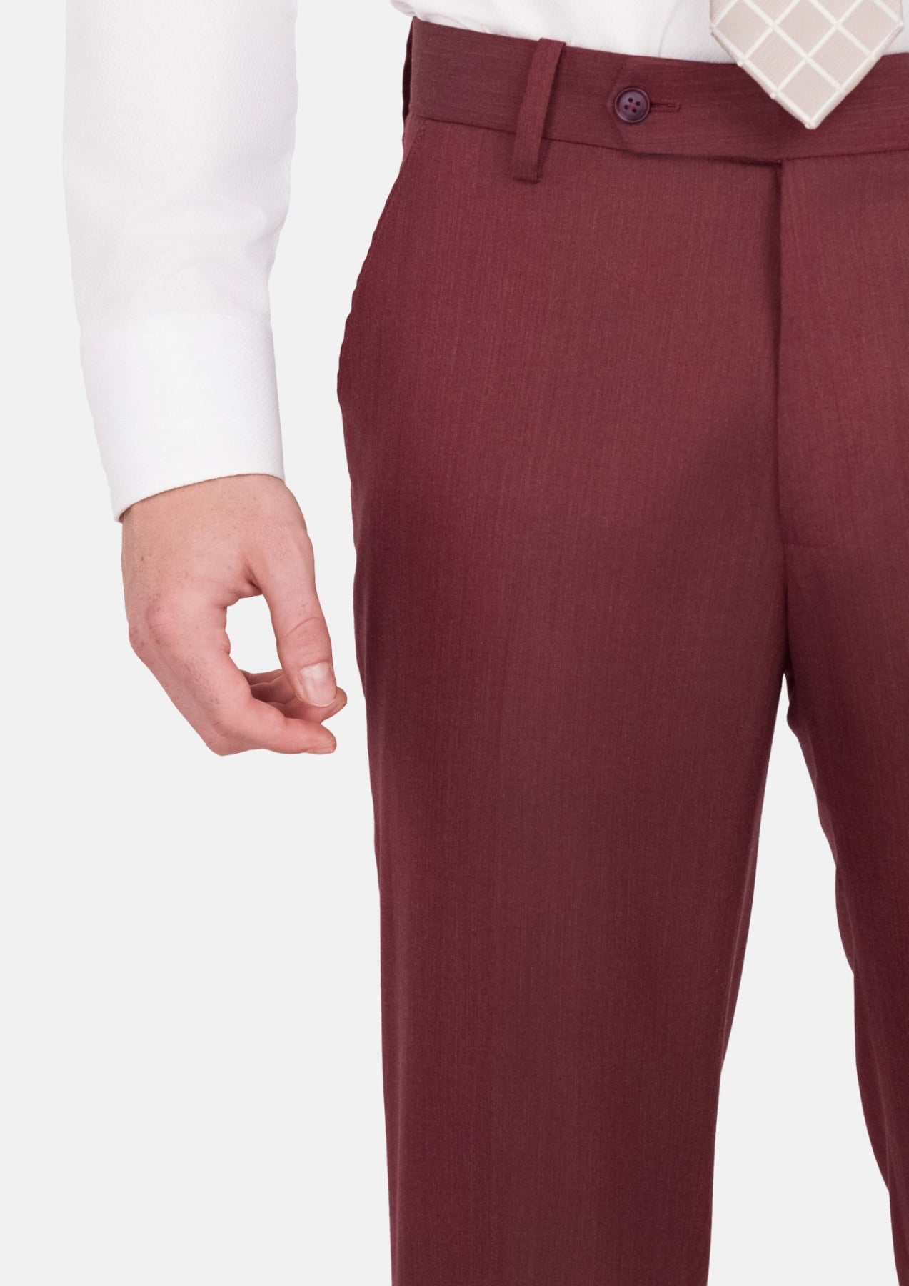 Burgundy Herringbone Pants - SARTORO