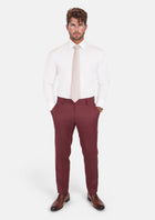 Burgundy Herringbone Pants - SARTORO248