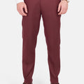 Burgundy Herringbone Pants - SARTORO