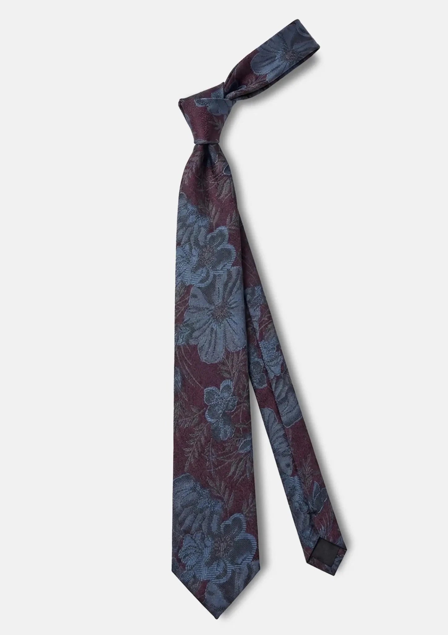 Burgundy Slate Floral Tie - SARTORO273