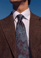 Burgundy Slate Floral Tie - SARTORO557