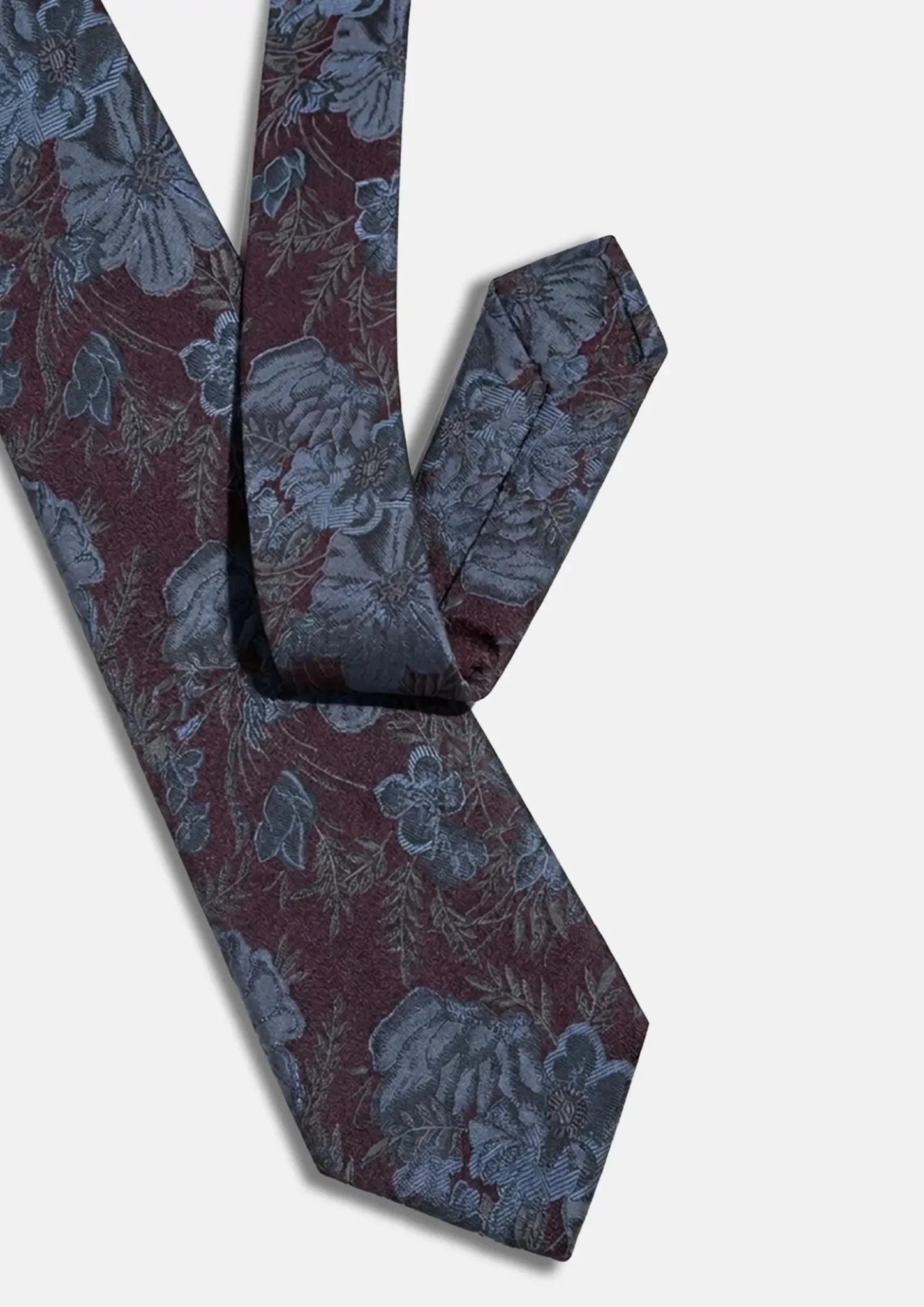 Burgundy Slate Floral Tie39