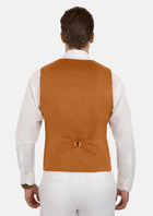 Burnt Orange Linen Vest - SARTORO621