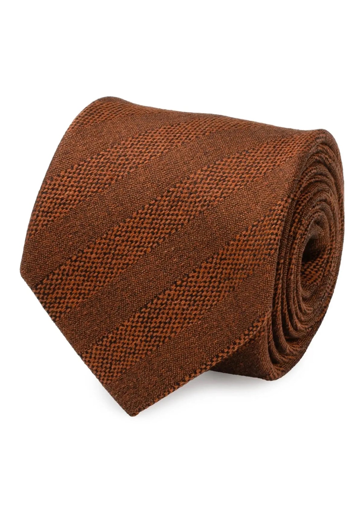 Burnt Sienna Tweed Striped Linen Men's Tie982