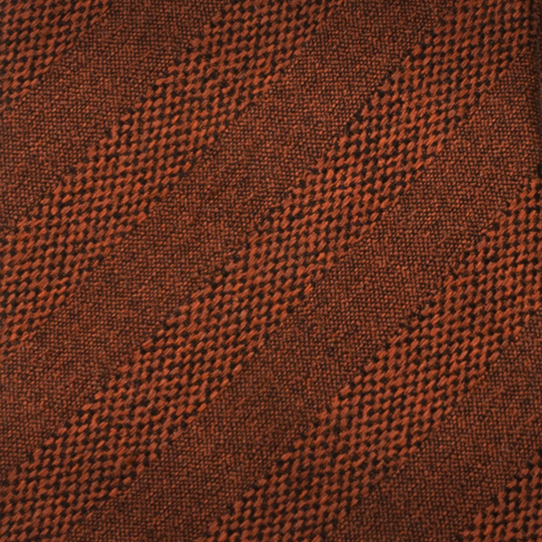 Burnt Sienna Tweed Striped Linen Men&amp;#39;s Tie83