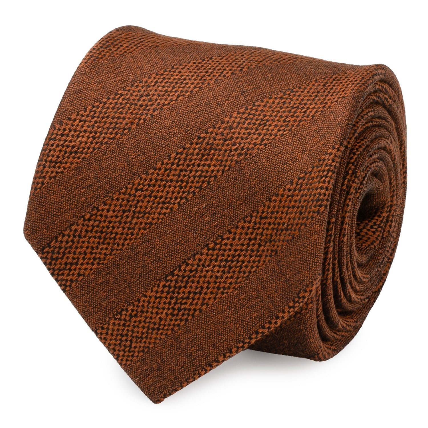 Burnt Sienna Tweed Striped Linen Men&amp;#39;s Tie453