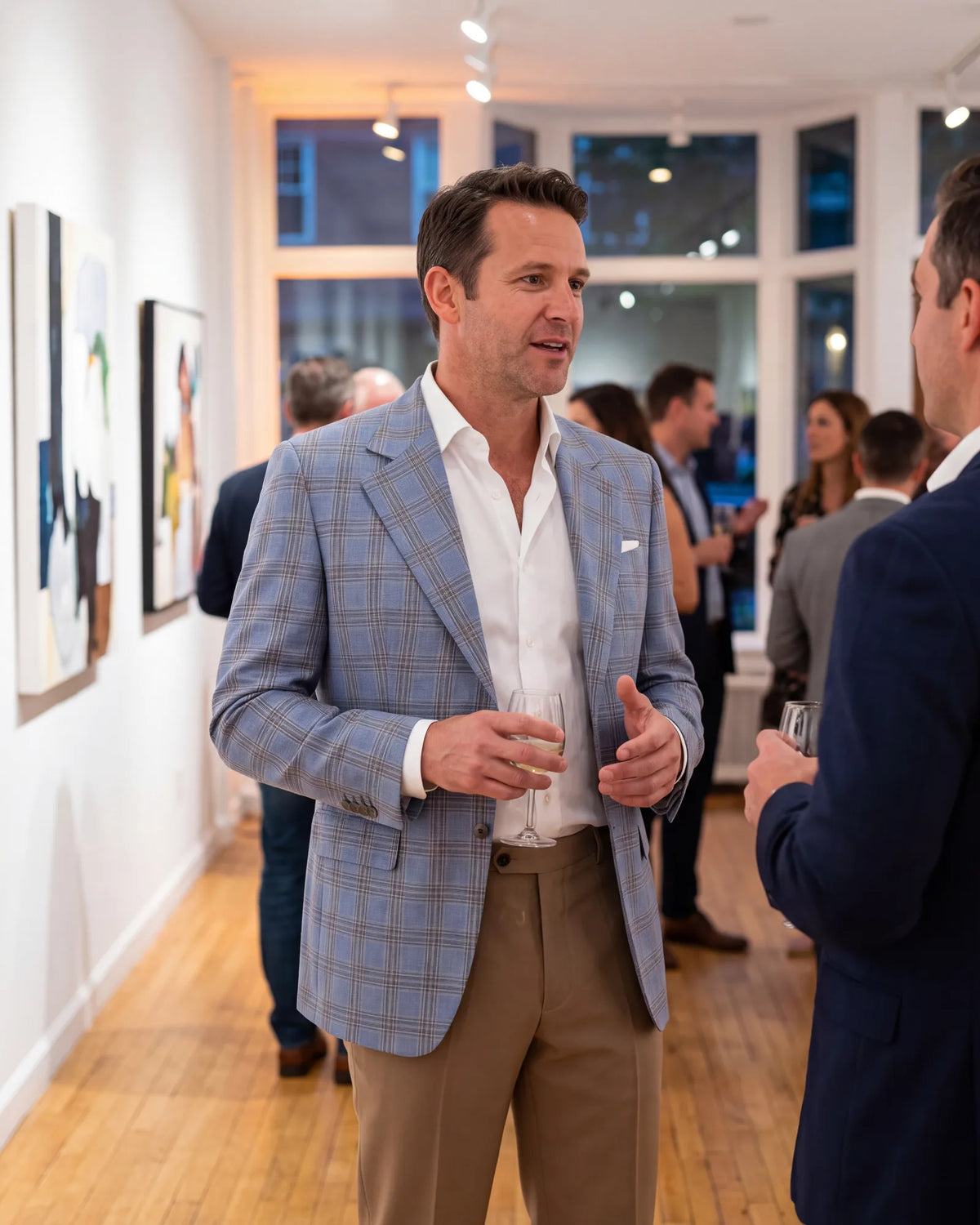 Smart casual invitation? Reach for a sport coat or a textured blazer before a smooth suit jacket, which usually looks too formal alone.