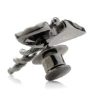 Caduceus Pave Gunmetal Lapel Pin - SARTORO831