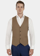 Camel Cotton Vest - SARTORO79