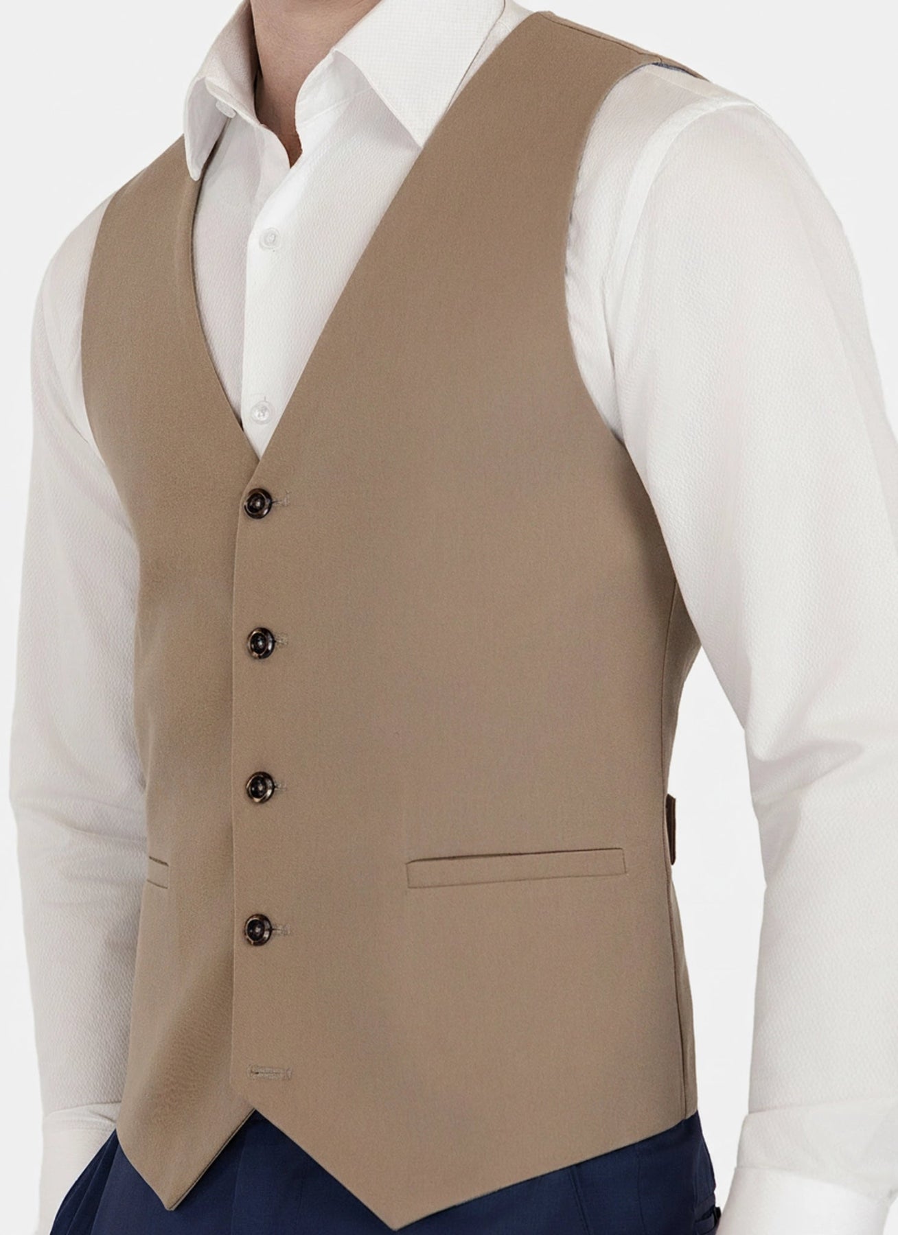 Camel Cotton Vest - SARTORO704