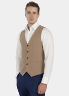 Camel Cotton Vest - SARTORO481