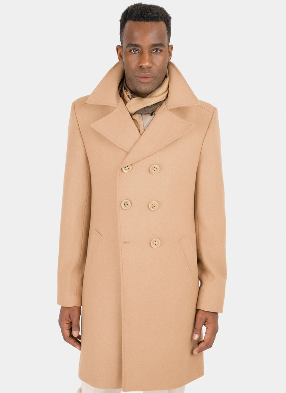 Camel Wool Peacoat343