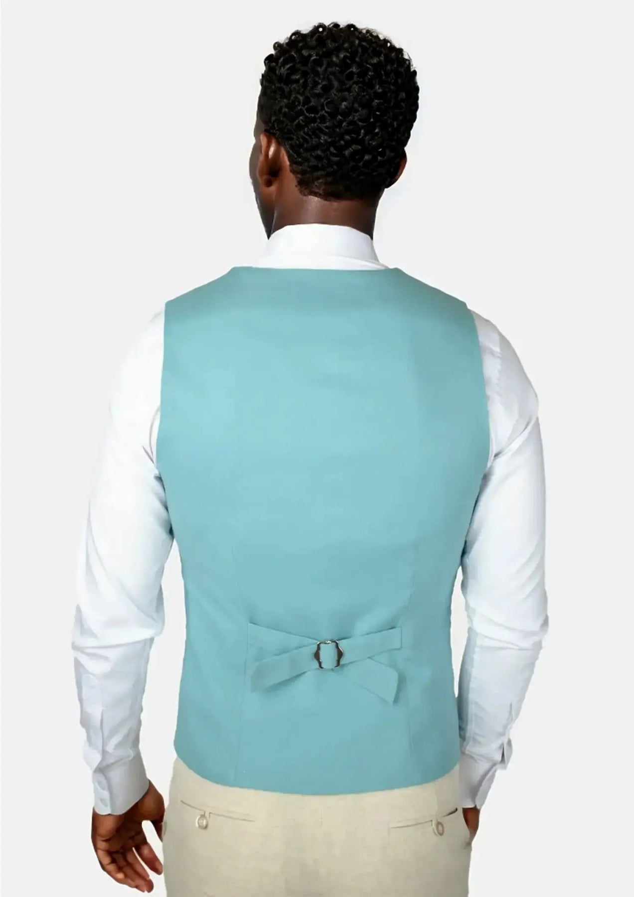 Capri Blue Linen Blend Vest - SARTORO