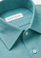 Capri Blue Linen Shirt - SARTORO544