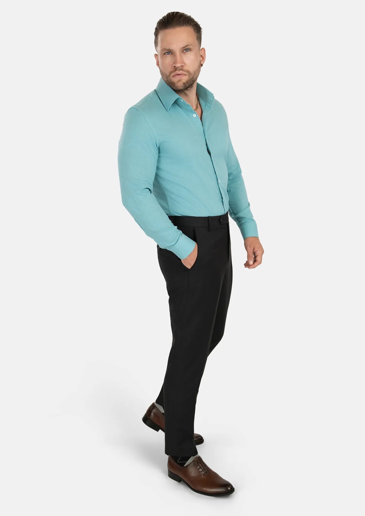 Capri Blue Linen Shirt - SARTORO