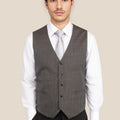 Carbon Grey Pindot Vest - SARTORO