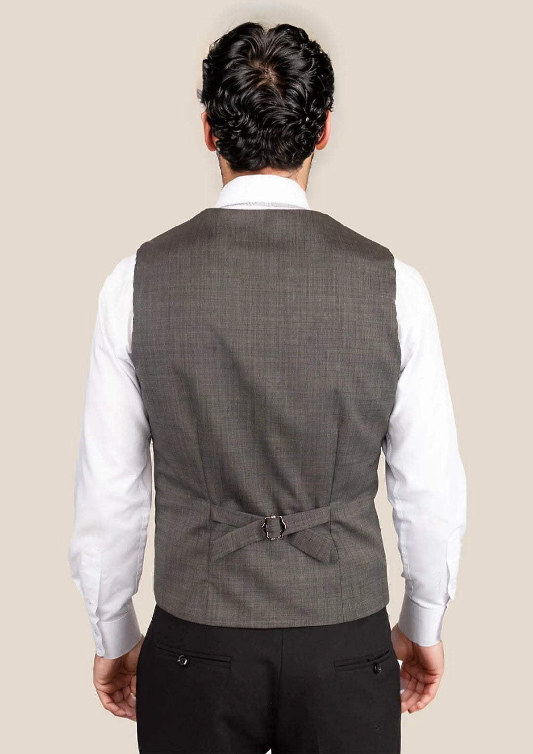 Carbon Grey Pindot Vest - SARTORO