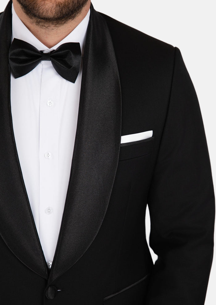 Carnegie Jet Black Twill Tuxedo - SARTORO615