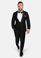 Carnegie Jet Black Twill Tuxedo - SARTORO810