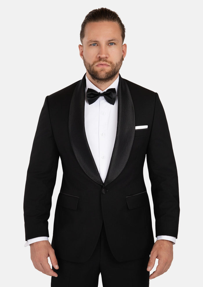 Carnegie Jet Black Twill Tuxedo - SARTORO908