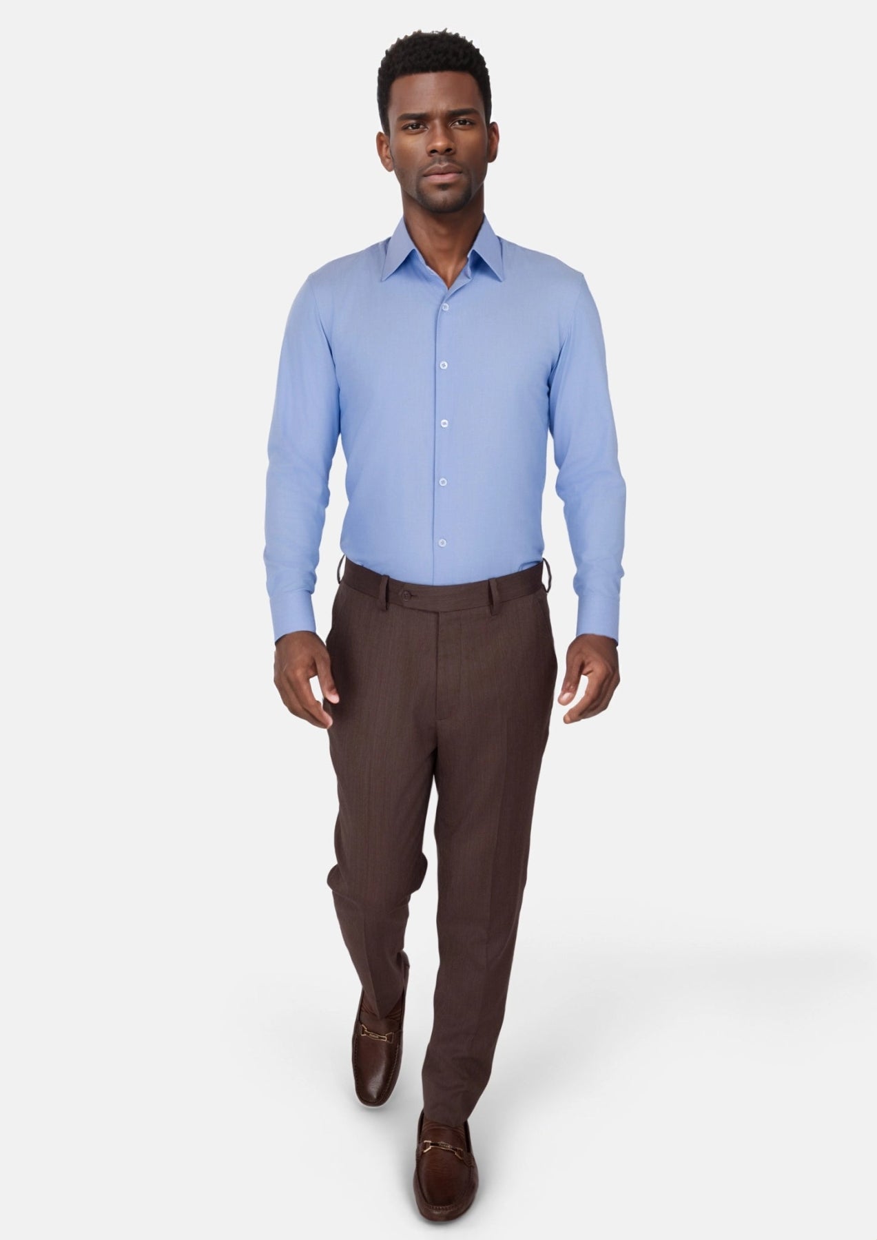 Chambray Blue Bamboo Blend Shirt - SARTORO