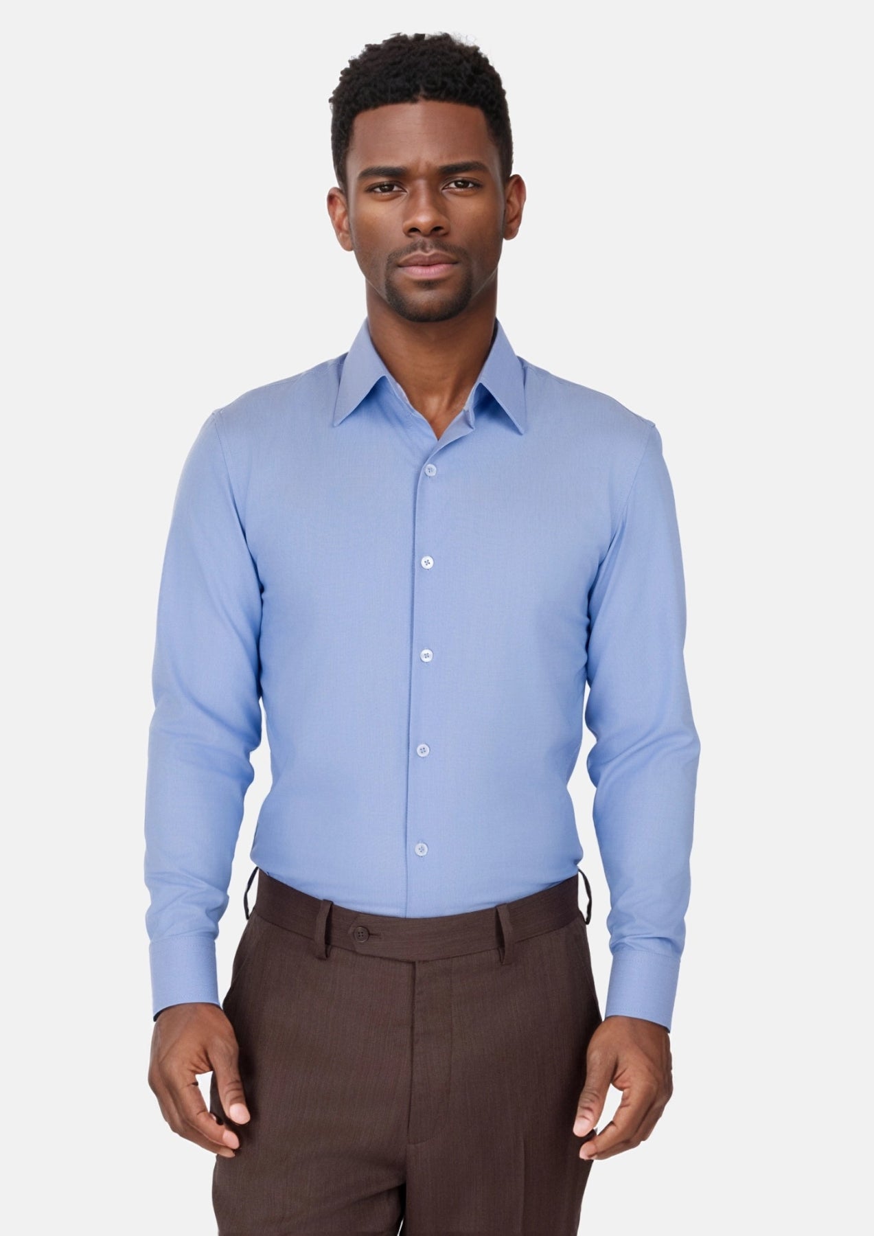 Chambray Blue Bamboo Blend Shirt - SARTORO