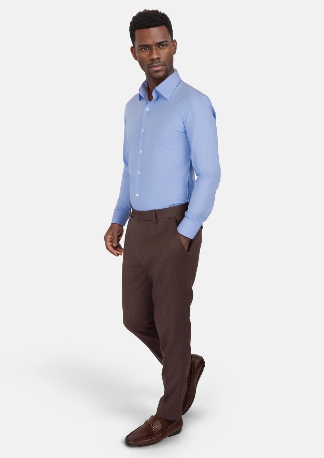 Chambray Blue Bamboo Blend Shirt - SARTORO