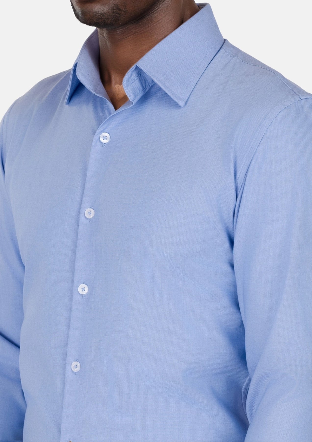Chambray Blue Bamboo Blend Shirt - SARTORO