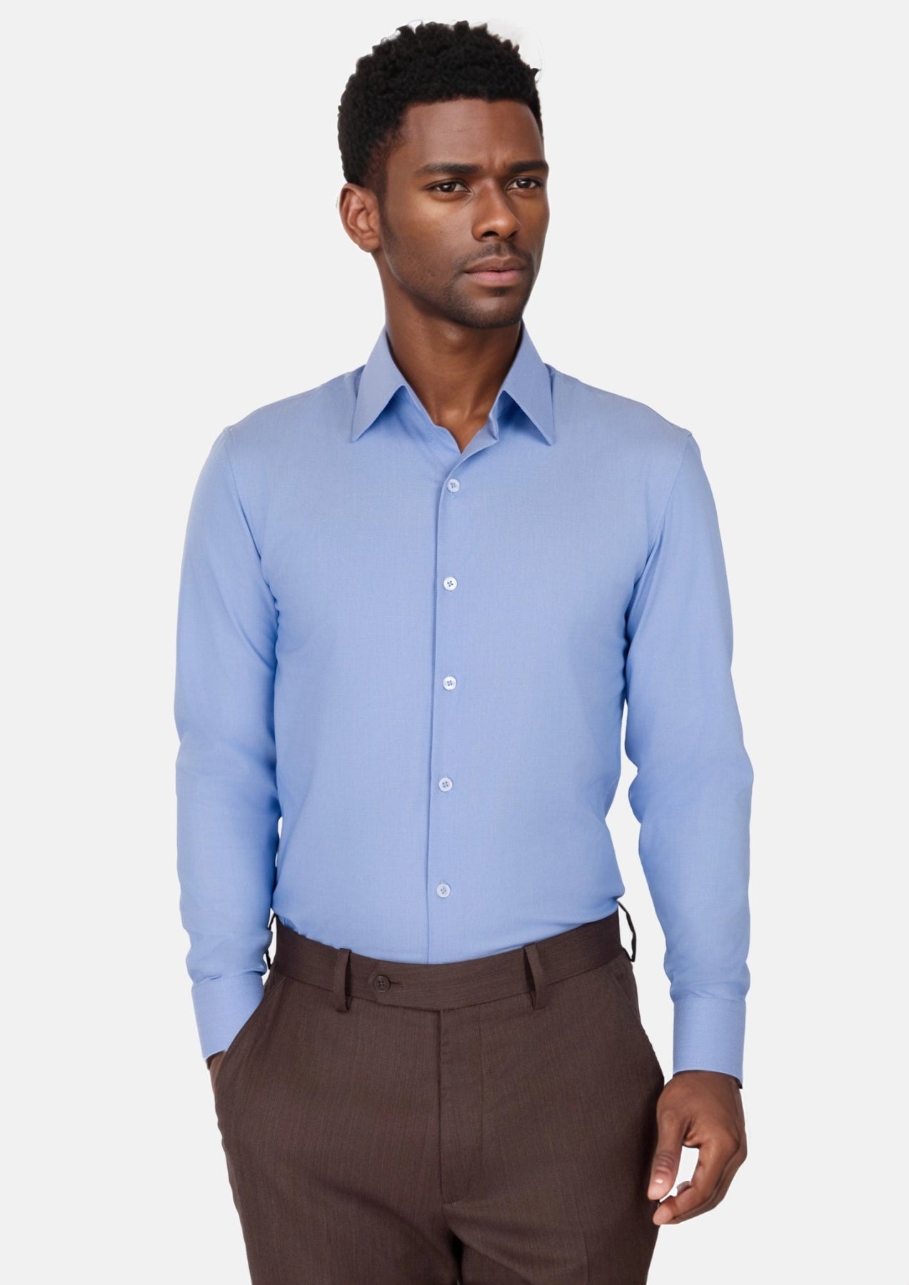 Chambray Blue Bamboo Blend Shirt - SARTORO